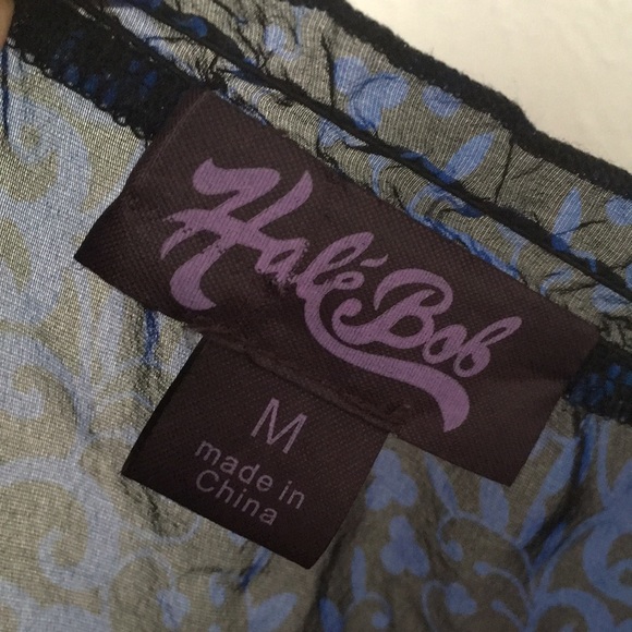 VTG Y2k BOB HALE 100% Silk Printed Sheer blouse Sz M - Picture 7 of 7